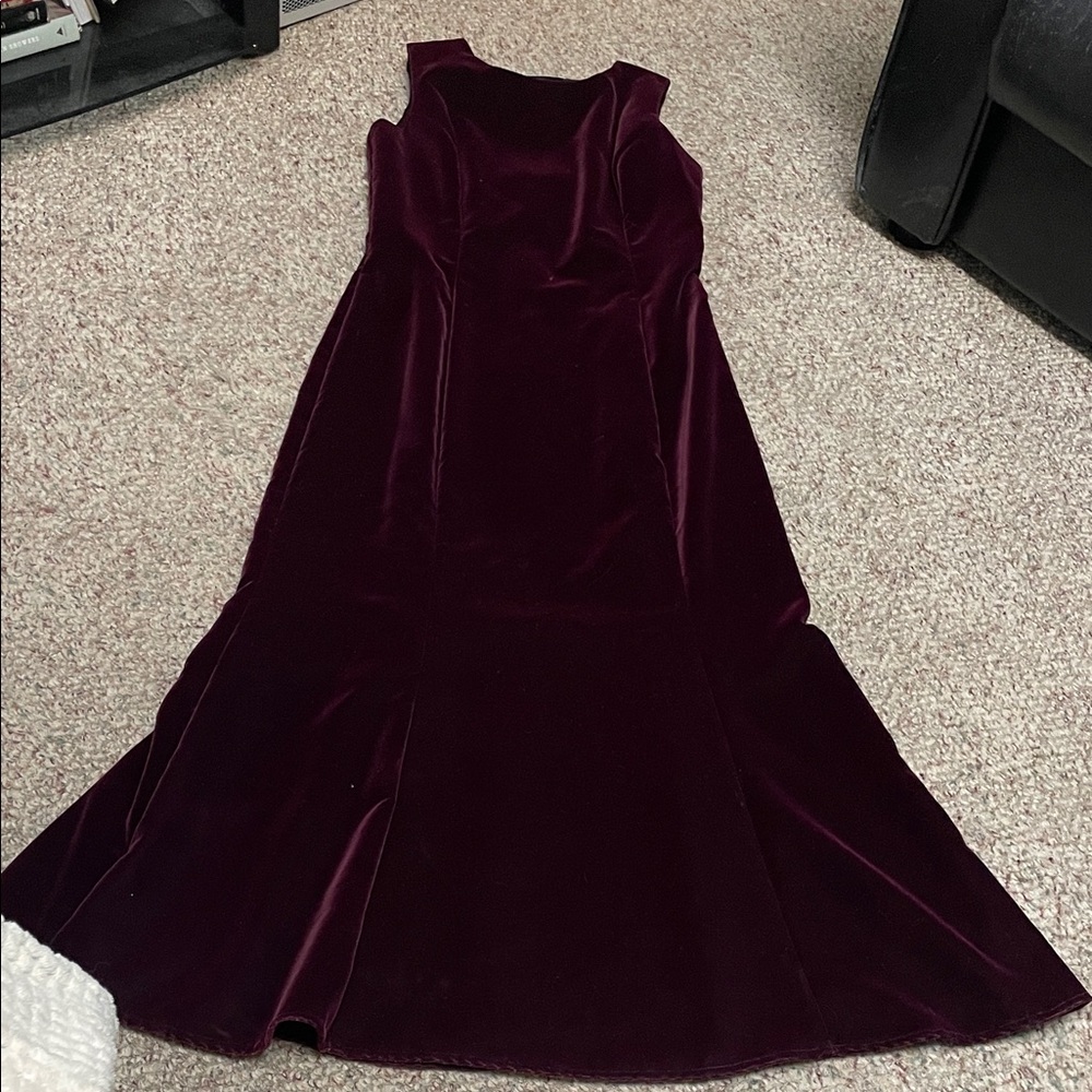 Vintage 90s Velvet Mermaid Dress in Deep Wine- like new